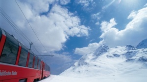 Bernina Express, Berninapass, Winter